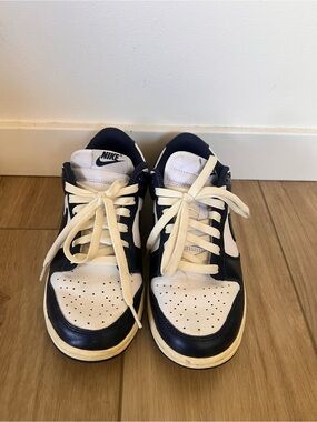 Nike Navy and White Low-Top Sneakers